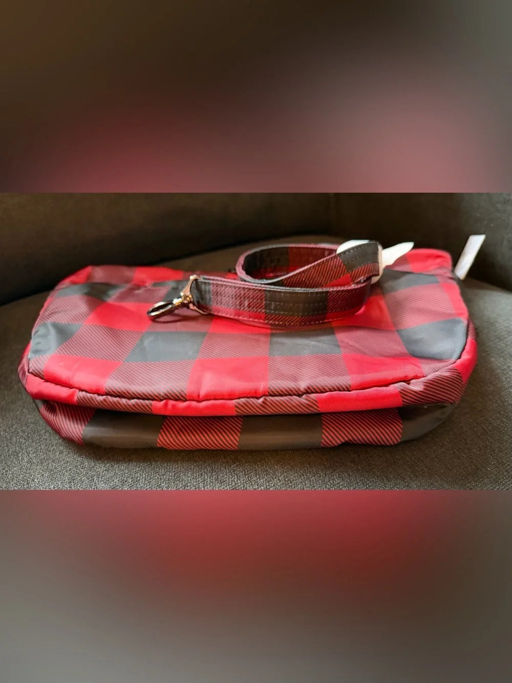 Lug Hippy 2 Crossbody Bag RFID Purse – Buffalo Check Red Black, Gray